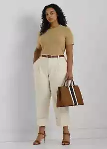 Pantalón al Tobillo Ralph Lauren Mujer Talla Grande Doble Cara Algodón Elástico $145 Talla 20W - Imagen 1 de 5