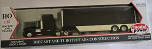 MODEL POWER HO Scale Truck and Trailer 21000 Black w/chrome - Picture 1 of 7