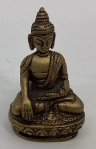 Estatuilla de latón Sakyamuni asiento Buda estatua 3" budismo budista V3 - Imagen 1 de 7