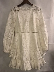 Mini vestido para mujer Saints & Secrets de encaje con capas espalda abierta LS talla pequeña - Imagen 1 de 12