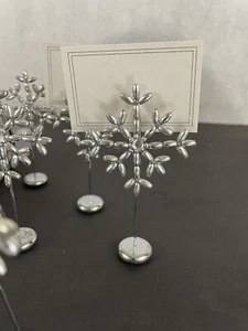 Pier 1 Chrom Silber Party Schneeflocke Stern Gedeck Kartenhalter 8er Set - Bild 1 von 10
