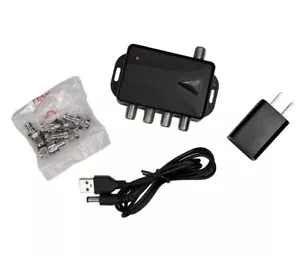 4-Port HDTV Antenna Amplifier Signal Booster Splitter for Cable Audio & Video - Picture 1 of 8