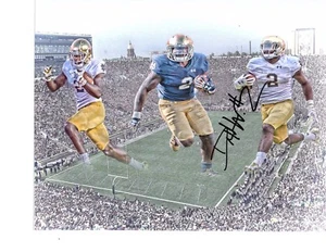 Foto de fútbol americano 8x10 autografiada a mano irlandesa Dexter Williams Notre Dame ND - Imagen 1 de 1