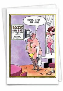 1 Funny Congratulations Greeting Card w/ Envelope-Congats, Good Luck Got The Job - Picture 1 of 6