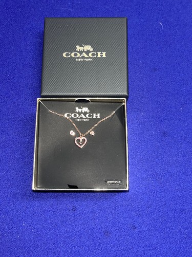 Set Collana Cuore e Orecchini a Borchie Coach Nuovi con etichette