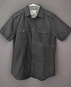 Sovereign Code Shirt Mens Medium Dark Gray Button Up - Picture 1 of 5