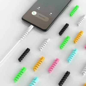 8 SZTUK Spiralny ochraniacz kabla Silikonowy oszczędzacz przewodu do wszystkich linii danych telefonu komórkowego - Zdjęcie 1 z 4