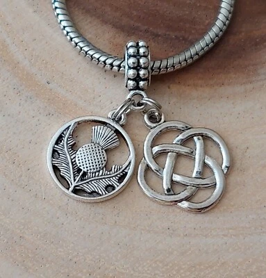 Scottish Celtic Irish Love Knot Charm Pendant For Bracelet Necklace - Image 1 of 4