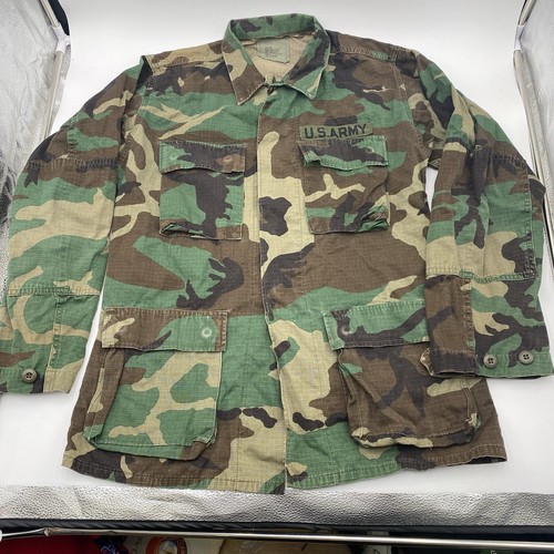 VETEMENTS Giacca mimetica US Army Woodland uomo piccola camicia lunga cappotto da combattimento clima caldo