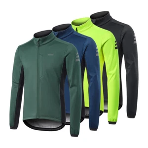 Chaquetas de ciclismo de lana a prueba de viento cálidas para hombre abrigo de bicicleta de montaña cuello superior - Imagen 1 de 19