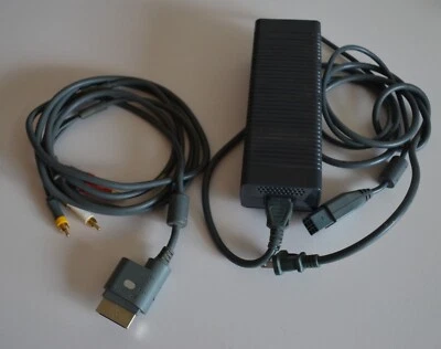 Xbox 360 Original Microsoft Power Supply AC Adapter  & AV Cord with remote - Image 1 of 4