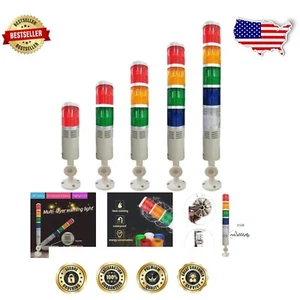 Colorida luz de advertencia LED de 5 pilas con base giratoria y zumbador de alto decibelio - Imagen 1 de 9
