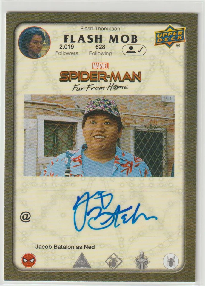 SPIDER-MAN FAR FROM HOME UD MARVEL AUTOGRAPH CARD FM-JB JACOB BATALON SIGNED NED - Image 1 of 1