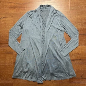 Eileen Fisher Shawl Cardigan M Blue Gray Silk Open Lightweight Minimal Luxury - Picture 1 of 10