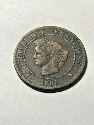 1883-A France 5 Centimes Damage Good #1983 - Image 1 of 2