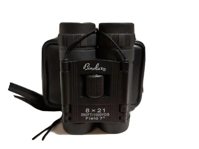 Binoculars Binolux 8 x 21 ~ 392ft @ 1000 Yards with Case and original manual  - Image 1 of 4