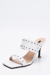 RRP €268 PATRIZIA PEPE Leather Sandal Shoes US6 UK3 EU36 White Made in Italy