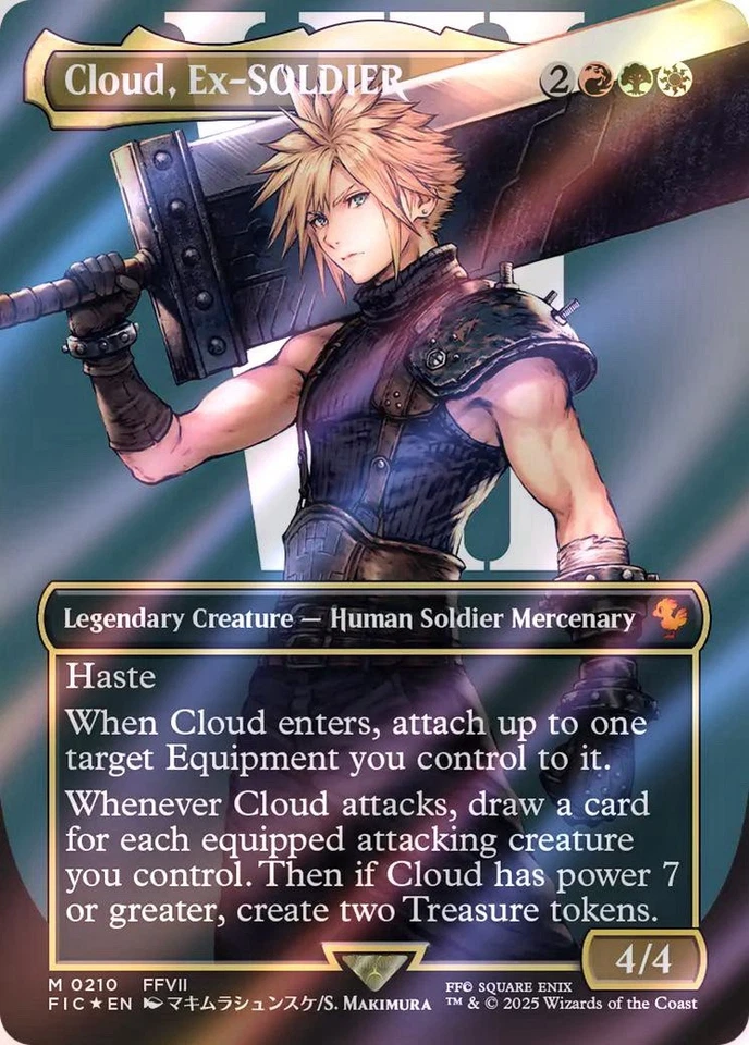 Cloud, Ex-SOLDIER - SURGE FOIL BORDERLESS - CMR: FINAL FANTASY - NM MTG - Image 1 of 1