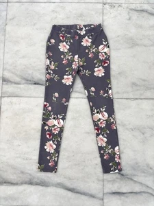 Children’s Place Leggings Pull On Gray Floral Youth Big Kids 14 Boho Cottagecore - Picture 1 of 8