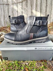 Men's Day Five Casual Dress Zip Up Black Chelsea Boots 11.5 With Box - Picture 1 of 16
