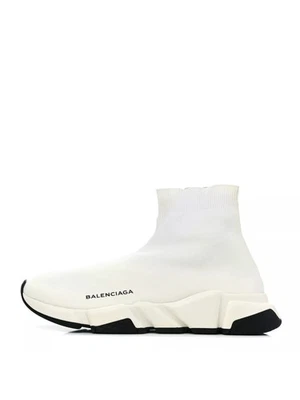 BALENCIAGA Womens White Contrast Speed 2 Lite Toe Wedge Sneakers Shoes 37 - Image 1 of 3