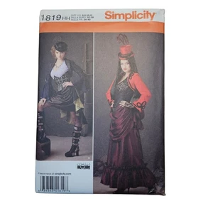 Simplicity #1819 Steampunk viktorianisches Kostüm Größen 6-12 ungeschnitten und werkseitig gefaltet - Bild 1 von 3