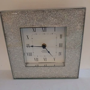 Design Guild Diamond Crush Glitter Mirror Clock 8" × 8" The Jay Companies - Picture 1 of 12