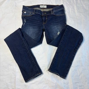 Abercrombie Kids The A&F Skinny Jeans Girls Size 16 Distressed Dark Wash P68 - Picture 1 of 7