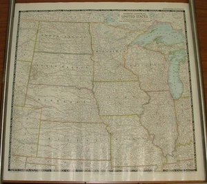 NORTH CENTRAL U.S MAP 1948 THE NATIONAL GEOGRAPHIC MAGAZINE, GILVERT GROSVENOR - Picture 1 of 9