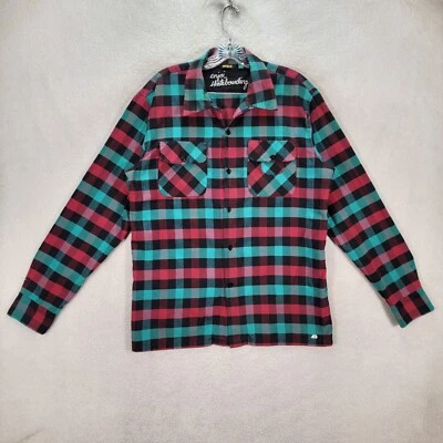 Enjoi Skateboarding Plaid Flannel Long Sleeve Casual Button Shirt Mens Size M - Image 1 of 4