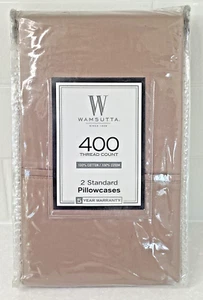 Warmsutta 100% Cotton Sateen 400 TC Standard Pillowcases (2) Canvas NEW - Picture 1 of 6