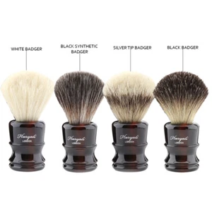 Shaving Brushes Pure Badgers White, Black, Synthetic & Silver Tip Gift for Men - Picture 1 of 14