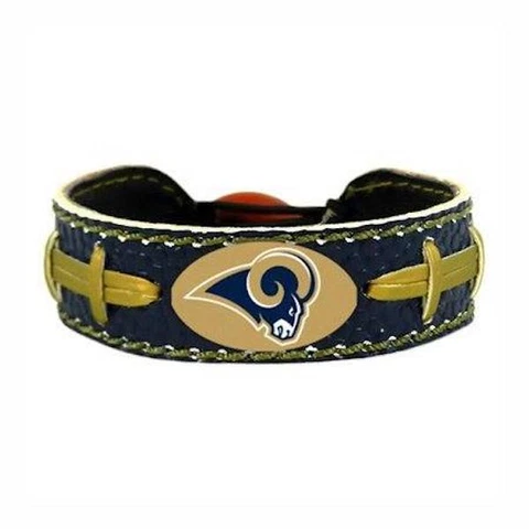 Los Angeles Rams Bracelet Wristband Team Color NFL Genuine Football Material Cover