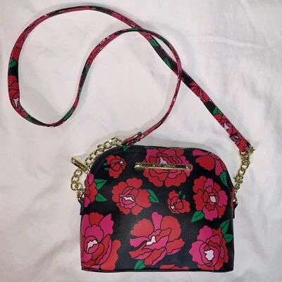 Bolso Bandolera Betsey Johnson Dome Top en Rosa/Rojo/Negro Floral. Foto 1 de 4