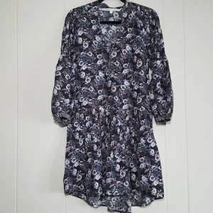 Veronica Beard Palmetto Pintuck Boho Kleid schwarz Gr. 10 3/4 Ärmel 100% Seide - Bild 1 von 12