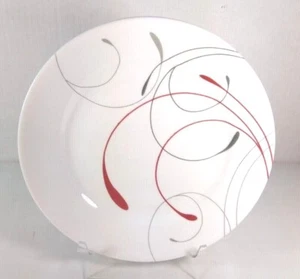 Corelle Vitrelle Splendor Dinner Plate ONE Round 10 1/4" USA red grey swirl - Picture 1 of 4