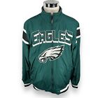 NFL Philadelphia Eagles Jacket Mens Large Gray Green Zip Reversible Stitched