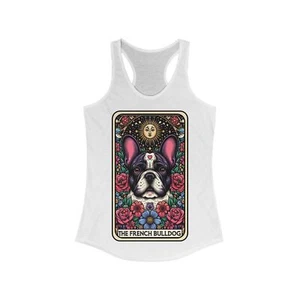 Französische Bulldogge Blumen Racerback Tank, Haustier Liebhaber Top, Geschenk für Hundemütter, Sommer - Bild 1 von 4