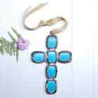 Southwest Turquoise Decorative Cross Ornament Pendant 5.50'H