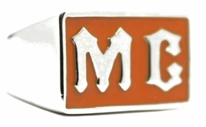 MC Ring Stainless Orange Motorcycle Club Biker Sz 7 thru 15 - Picture 1 of 5