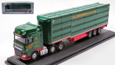 MODELLINO CAMION STATICO OXFORD BILICO TRASPORTO BESTIAME DAF XF SCALA 1/76 - Immagine 1 di 4