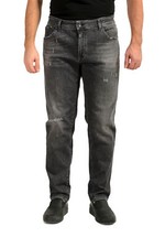 Dolce & Gabbana Men's Gray Slim Distressed Straight Leg Jeans US 40 IT 56
