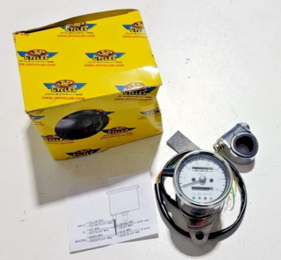 Mini Mechanical Speedometer With / LED Turn Signals Kmh Drag Specialties - Image 1 of 4