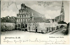 AK KÖNIGSBERG /NEUMARK /CHOJNA Rathaus, Kirche, Straße 1900 - Picture 1 of 1