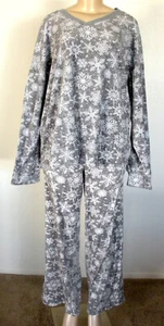 Nautica 2X Gris Blanco Copo de Nieve Polar CÁLIDO PJ Pijama Dormir Salón Conjunto Pantalones Top - Imagen 1 de 16