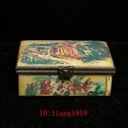 L 6 CM Old Asian Chinese Hand Carved Beauty Belle Jewelry Box Boxes Collection