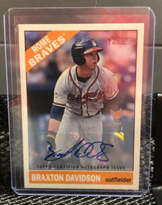 🔥 Braxton Davidson 2015 Topps Heritage Minors *Prospect* Real 1 Auto - Braves🔥