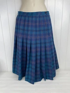 Falda plisada de lana multicolor para mujer Pendleton de colección talla 12 azul verdoso - Imagen 1 de 7