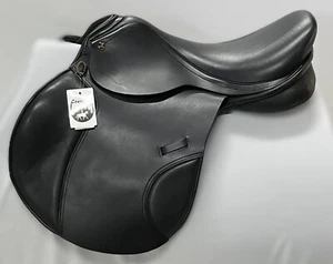 john webb by loesdau 17.5" black leather jump saddle, english, quality - Picture 1 of 9