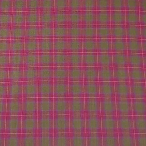 Cotton HOMESPUN Fabric 721 Olive Fuchsia Wine Brown BY THE YARD Continuous - Picture 1 of 2